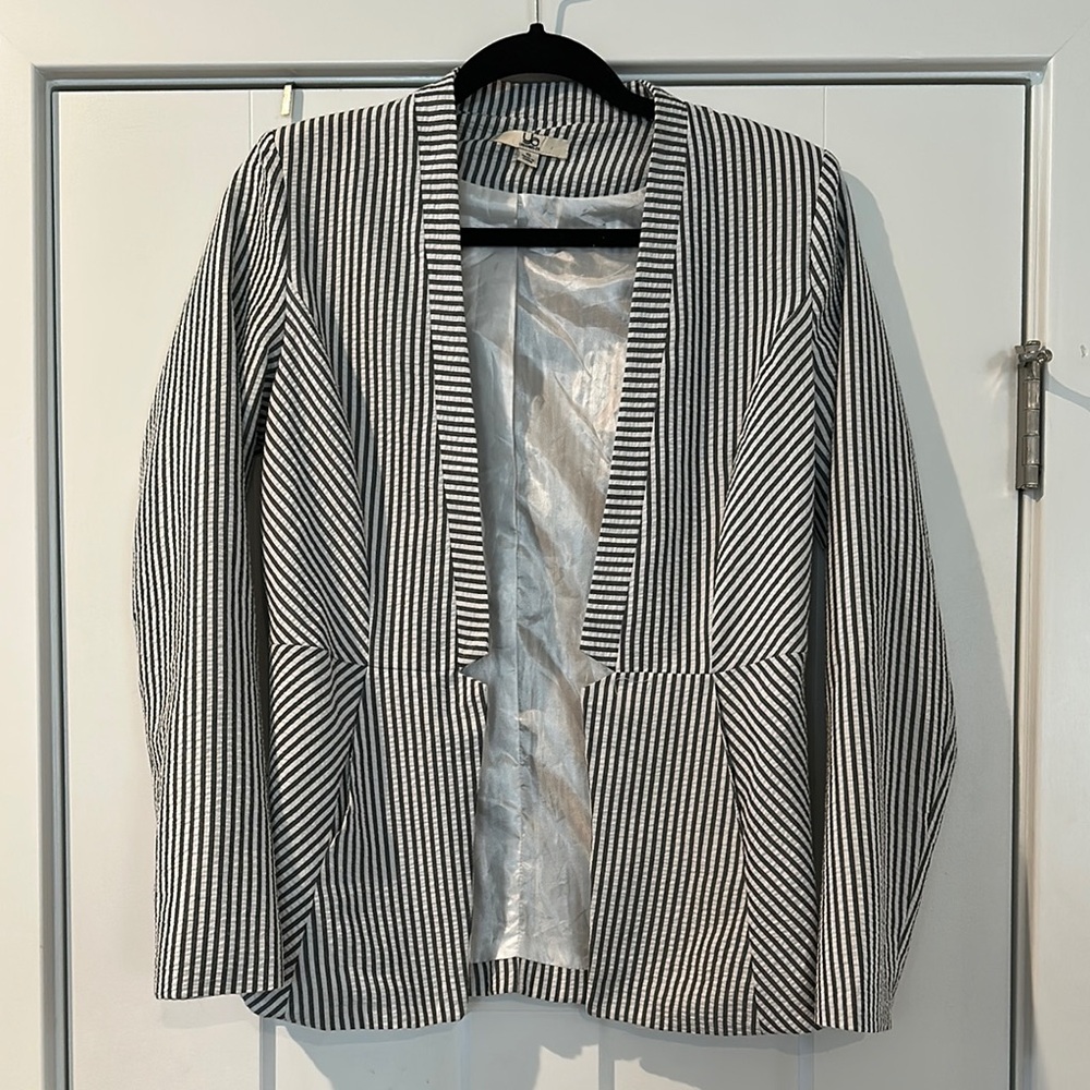 Ya Los Angeles Navy Blue and White Striped Blazer
